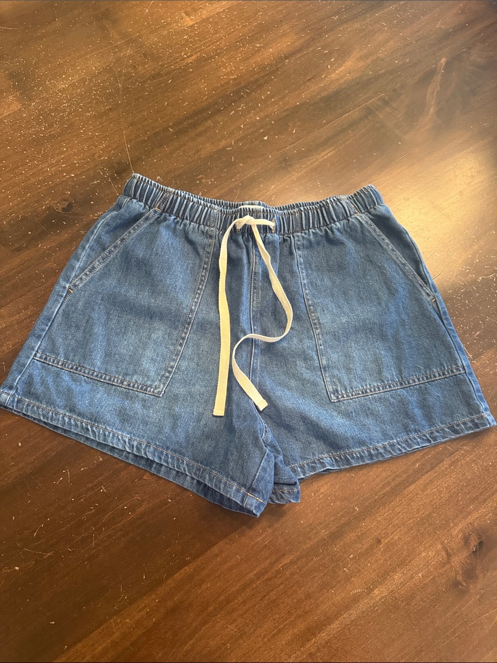Z Supply Blue Denim Drawstring Shorts